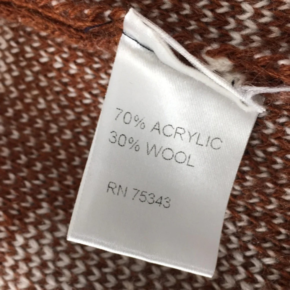 Cocogio Blue Brown Knit Aztec Cardigan Sweater Womens‎ Small Fringe Open Front - Picture 8 of 12